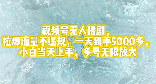 [直播玩法]（12166期）视频号无人播剧，拉爆流量不违规，一天到手5000多，小白当天上手，多号...-第1张图片-智慧创业网