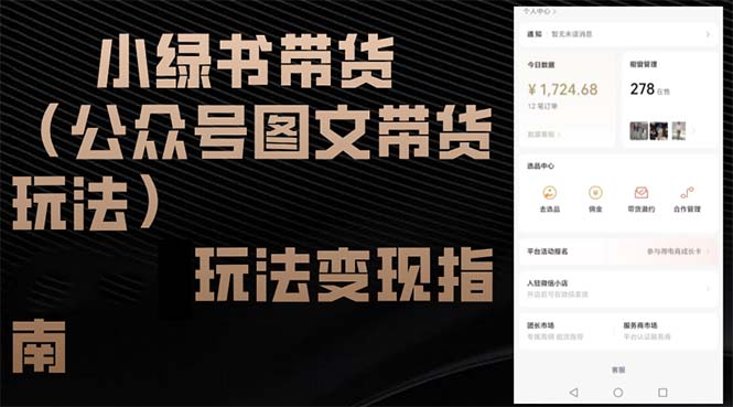 [公众号]（12903期）小绿书带货（公众号图文带货玩法）玩法变现指南
