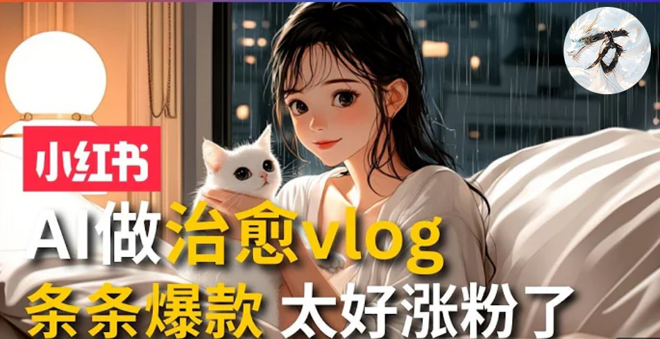 [短视频运营]（13172期）AI治愈系vlog动画视频，小红书1个月轻松涨粉破万，商单报价1500+日入2000+