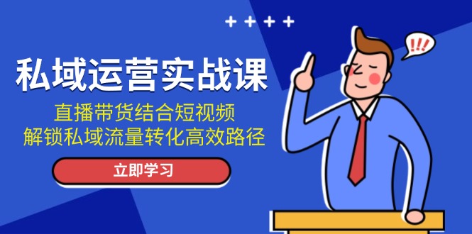 [短视频运营]（13587期）私域运营实战课：直播带货结合短视频，解锁私域流量转化高效路径