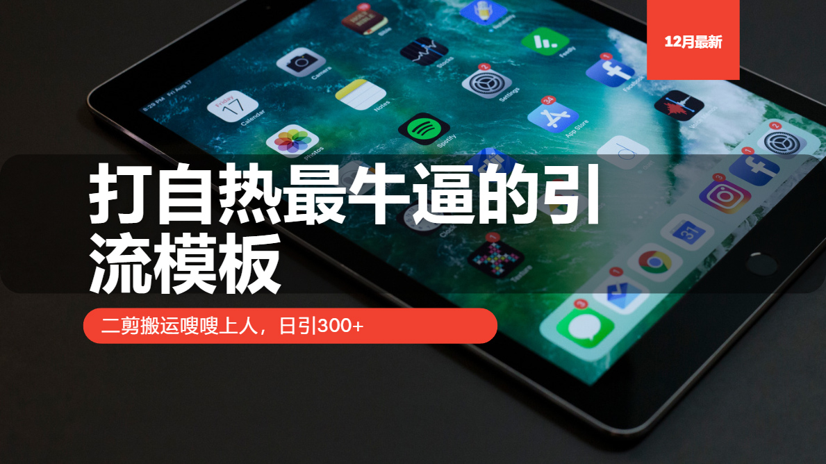 [引流-涨粉-软件]（13654期）打自热最牛逼的引流模板，二剪搬运嗖嗖上人，日引300+