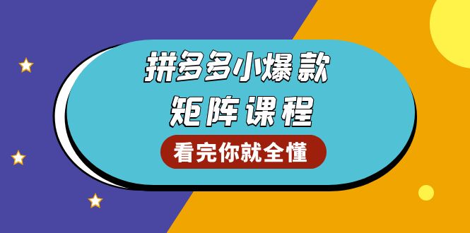 [国内电商]（13699期）拼多多爆款矩阵课程：教你测出店铺爆款，优化销量，提升GMV，打造爆款群