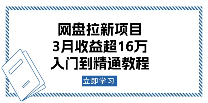 [虚拟项目]（13994期）网盘拉新项目：3月收益超16万，入门到精通教程