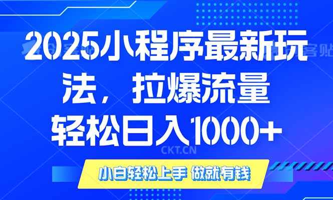 [虚拟项目]（14028期）2025年小程序最新玩法，流量直接拉爆，单日稳定变现1000+