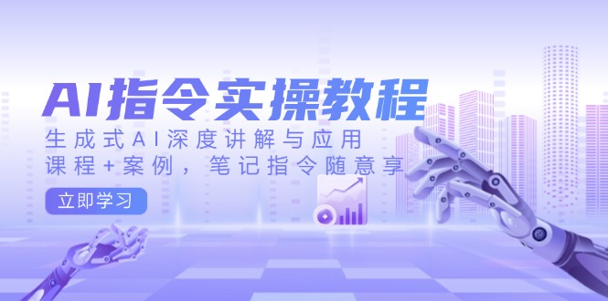 [人工智能]（14097期）AI指令实操教程，生成式AI深度讲解与应用，课程+案例，笔记指令随意享-第1张图片-智慧创业网