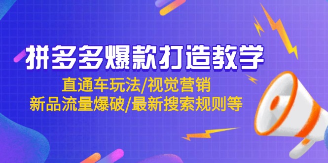 [国内电商]（14681期）拼多多爆款打造教学：直通车玩法/视觉营销/新品流量爆破/最新搜索规则等