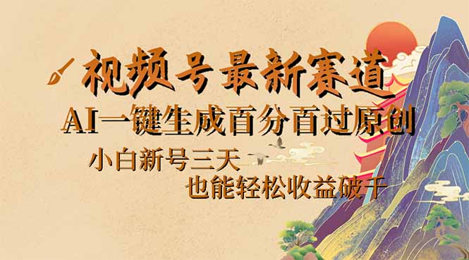 [短视频运营]（14363期）视频号最新爆火赛道，AI一键生成百分百过原创，小白新号三天，也能轻松...