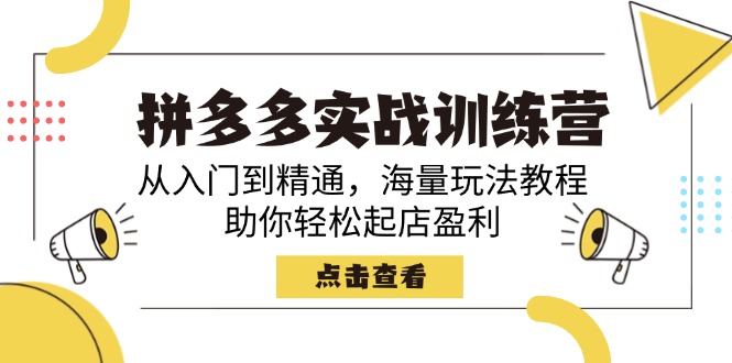 [虚拟项目]（14392期）拼多多实战训练营，从入门到精通，海量玩法教程，助你轻松起店盈利