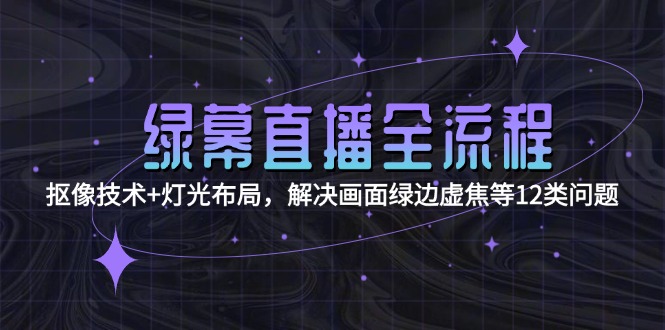 [直播玩法]（15044期）绿幕直播全流程：抠像技术+灯光布局，解决画面绿边虚焦等12类问题