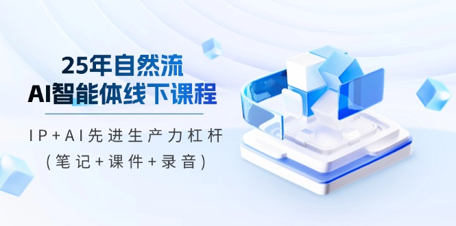 [人工智能]（14294期）25年自然流AI智能体线下课程，IP+AI先进生产力杠杆(笔记+课件+录音)