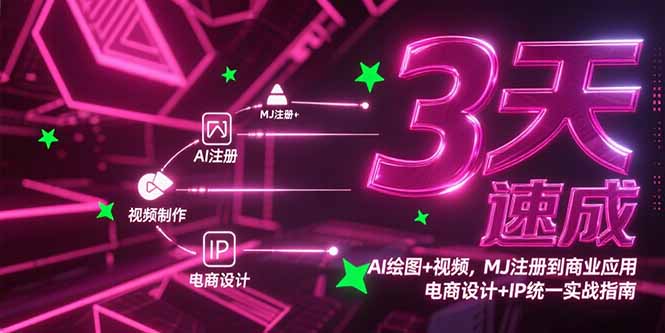 [人工智能]（15245期）3天速成AI绘图+视频，MJ注册到商业应用，电商设计+IP统一实战指南