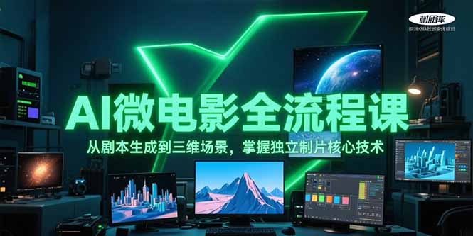 [人工智能]（15195期）AI微电影全流程课，从剧本生成到三维场景，掌握独立制片核心技术