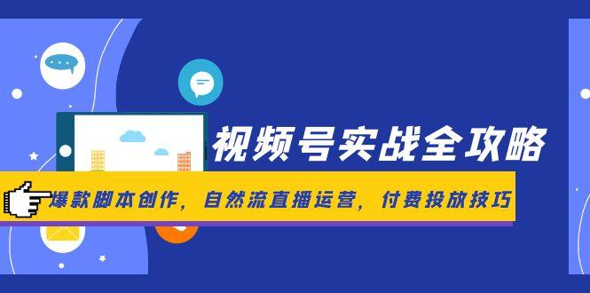 [短视频运营]（14925期）视频号实战全攻略，爆款脚本创作，自然流直播运营，付费投放技巧