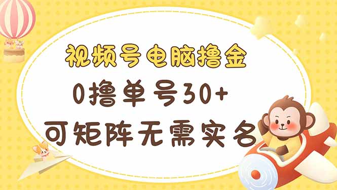 [虚拟项目]（14220期）视频号电脑撸金 0撸单号30+ 可矩阵 无需实名多号多得