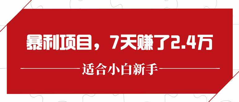 [虚拟项目]（15228期）最新暴利项目，每单收益轻松在300以上，7天赚了2.4万