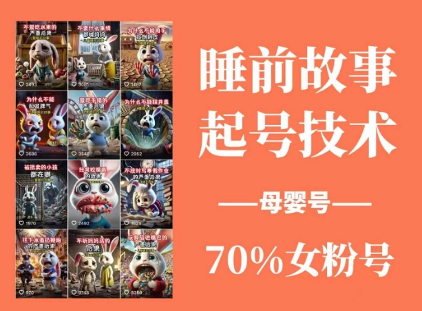 [短视频运营]（14546期）睡前故事动画制作课程，涵盖AI文案、配音、视频剪辑等，实现百分百原创-第2张图片-智慧创业网