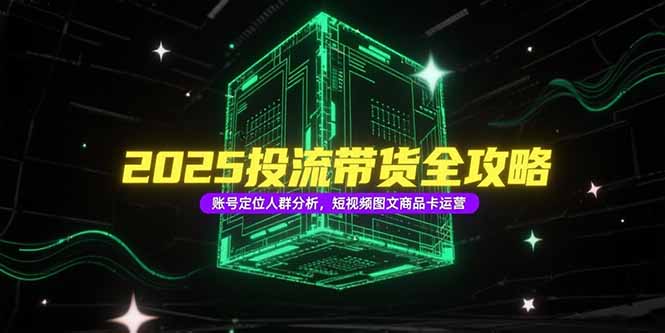 [虚拟项目]（15233期）2025投流带货全攻略，账号定位人群分析，短视频图文商品卡运营