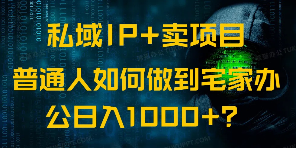 [虚拟项目]（14400期）私域IP+卖项目，普通人如何做到宅家办公实现日入1000+