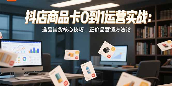 [短视频运营]（15329期）抖店商品卡0到1运营实战：选品铺货核心技巧，正价品营销方法论-第1张图片-智慧创业网