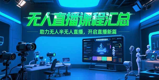 [直播玩法]（15218期）无人直播课程汇总，含非实时防风技术，助力无人半无人直播，开启直播新篇