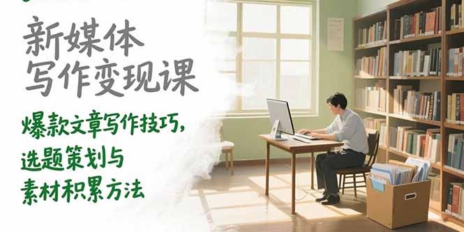 [文案写作]（15345期）新媒体写作变现课，爆款文章写作技巧，选题策划与素材积累方法
