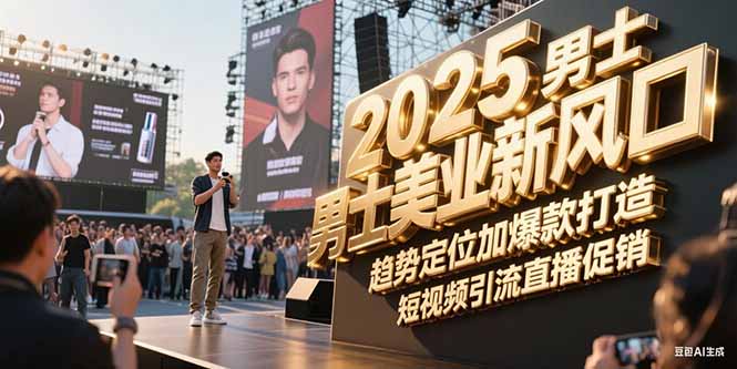 [短视频运营]（15190期）2025男士美业新风口，趋势定位加爆款打造，短视频引流直播促销
