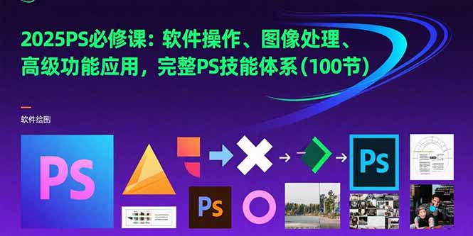 [美工-摄影-建站]（15430期）2025PS必修课：软件操作、图像处理、高级功能应用，完整PS技能体系(100节)