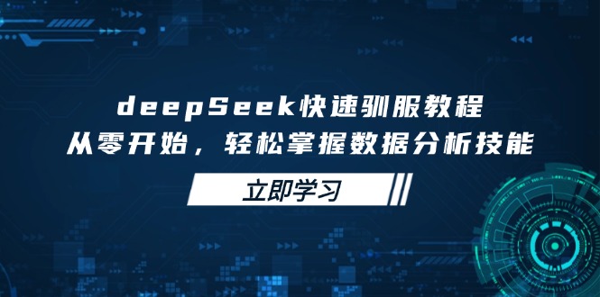 [人工智能]（14536期）deepSeek快速驯服教程，从零开始，轻松掌握数据分析技能