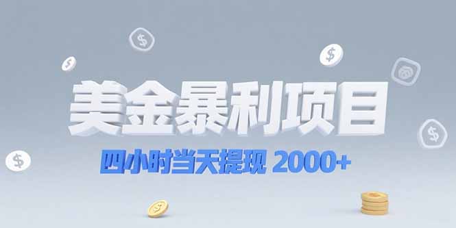 [虚拟项目]（15251期）美金暴利项目，四小时当天提现 2000+机会留给会选赛道的人-第1张图片-智慧创业网