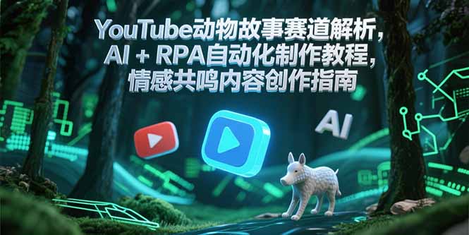 [人工智能]（15174期）YouTube动物故事赛道解析，AI+RPA自动化制作教程，情感共鸣内容创作指南