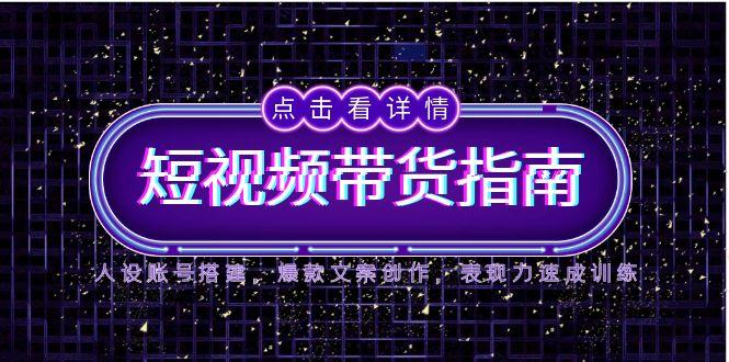 [短视频运营]（14912期）2025短视频带货指南，人设账号搭建，爆款文案创作，表现力速成训练