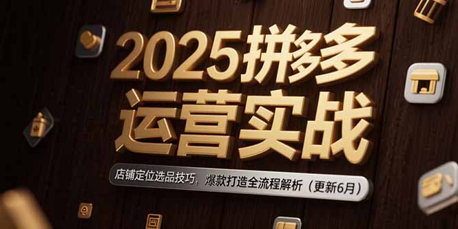 [跨境电商]（15235期）2025拼多多运营实战：店铺定位选品技巧，爆款打造全流程解析（更新6月）