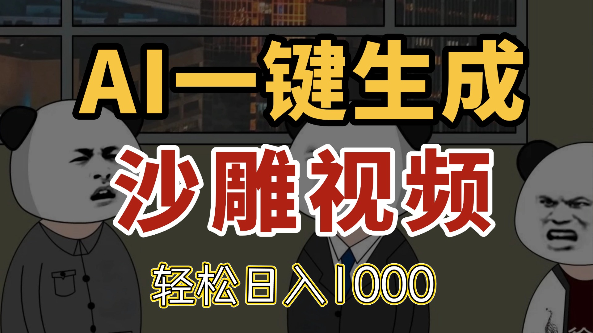 [短视频运营]（14756期）AI一键生成沙雕视频，一条视频千万播放，轻松日入1000