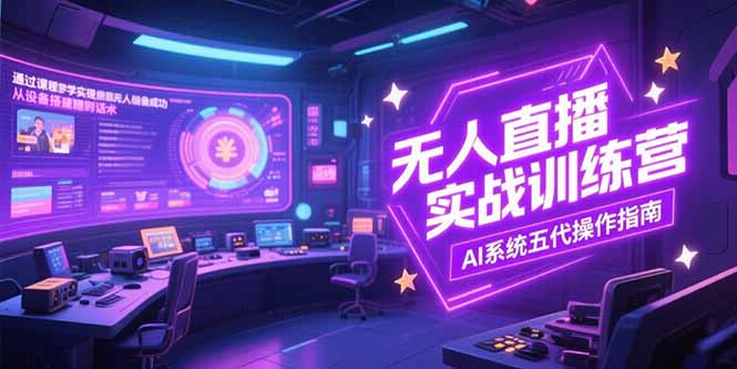 [直播玩法]（15315期）无人直播实操训练营，从设备搭建到话术，AI系统五代操作指南(7月更新)
