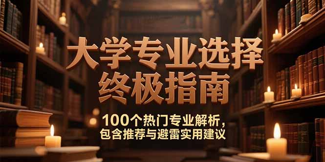 [热门给力项目]（15261期）付费文：大学专业选择终极指南,100个热门专业解析,包含推荐与避雷实用建议