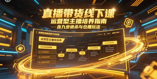 [直播玩法]（15281期）直播带货线下课，运营型主播培养指南，含九步绝杀与仓播玩法