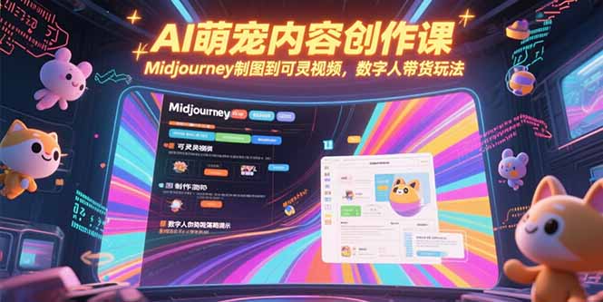 [人工智能]（15311期）AI萌宠内容创作课，Midjourney制图到可灵视频，数字人带货玩法