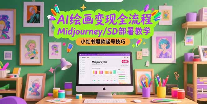 [无货源]（15324期）AI绘画变现全流程，Midjourney/SD部署教学，小红书爆款起号技巧