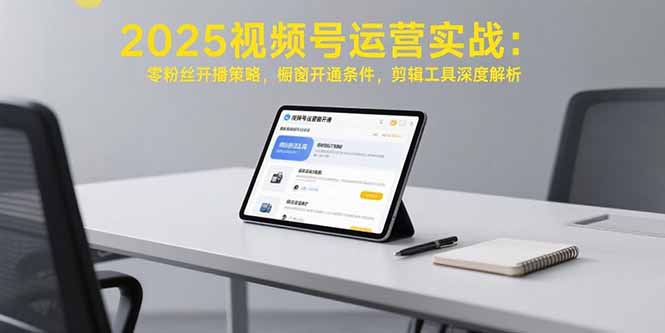 [短视频运营]（15505期）2025视频号运营实战：零粉丝开播策略，橱窗开通条件，剪辑工具深度解析
