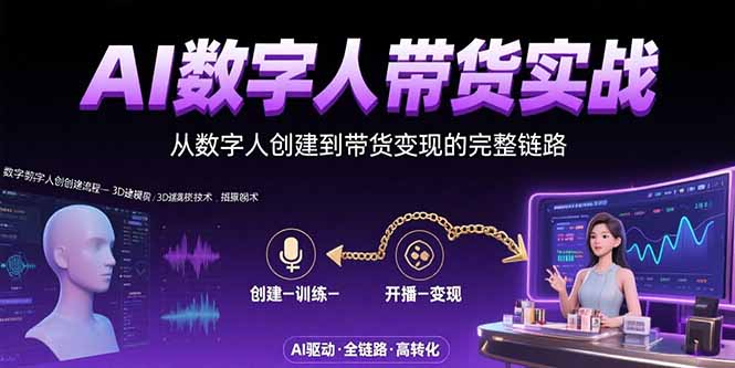 [人工智能]（15548期）AI数字人+带货实战：从数字人创建到带货变现的完整链路