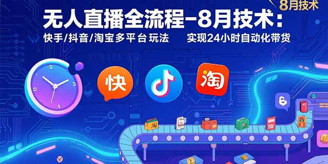 [直播玩法]（15635期）无人直播全流程-8月技术：快手/抖音/淘宝多平台玩法 实现24小时自动化带货-第1张图片-智慧创业网