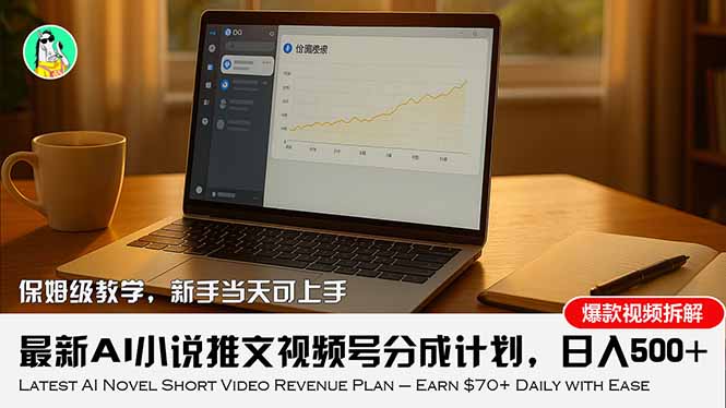 [虚拟项目]（15614期）最新AI小说推文视频号分成计划，新手小白也能当天日入500+教程-第1张图片-智慧创业网