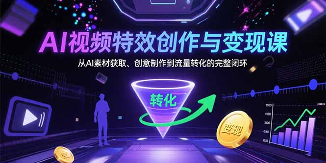 [人工智能]（15587期）AI视频特效创作与变现课：从AI素材获取、创意制作到流量转化的完整闭环-第1张图片-智慧创业网