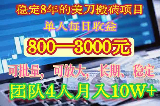 [虚拟项目]（15632期）稳定8年的美刀搬砖项目，单人每日收益800—3000.团队4人月入10W+.可线下-第1张图片-智慧创业网