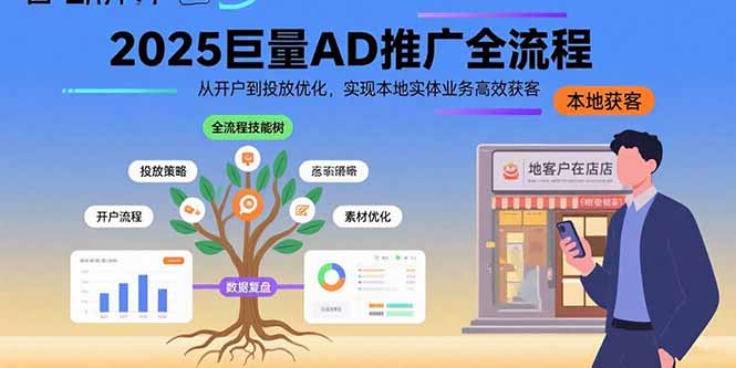 [引流-涨粉-软件]（15608期）2025巨量AD推广全流程，从开户到投放优化，实现本地实体业务高效获客-第1张图片-智慧创业网
