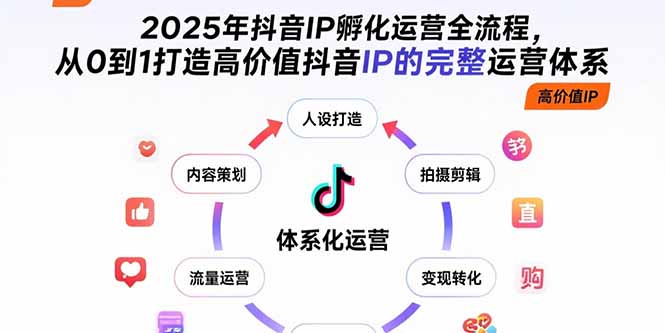 [短视频运营]（15610期）2025年抖音IP孵化运营全流程，从0到1打造高价值抖音IP的完整运营体系-第1张图片-智慧创业网