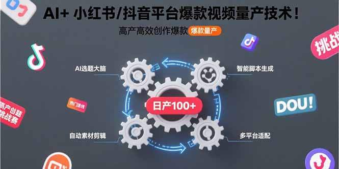 [小红书]（15624期）AI+小红书/抖音平台爆款视频量产技术：高产高效创作爆款视频！-第1张图片-智慧创业网