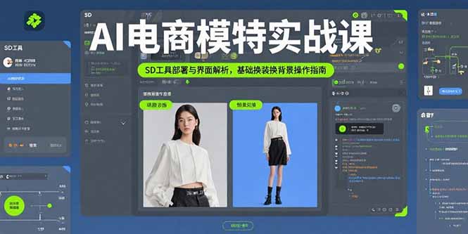 [人工智能]（15722期）AI电商模特实战课，SD工具部署与界面解析，基础换装换背景操作指南