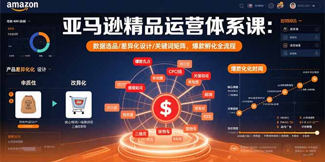 [跨境电商]（15750期）亚马逊精品运营体系课：数据选品/差异化设计/关键词矩阵，爆款孵化全流程-第1张图片-智慧创业网