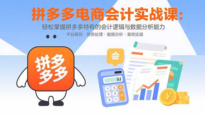 [国内电商]（15767期）拼多多电商会计实战课：轻松掌握拼多多特有的会计逻辑与数据分析能力